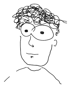 Hand-drawn sketch of Nikos Bellos